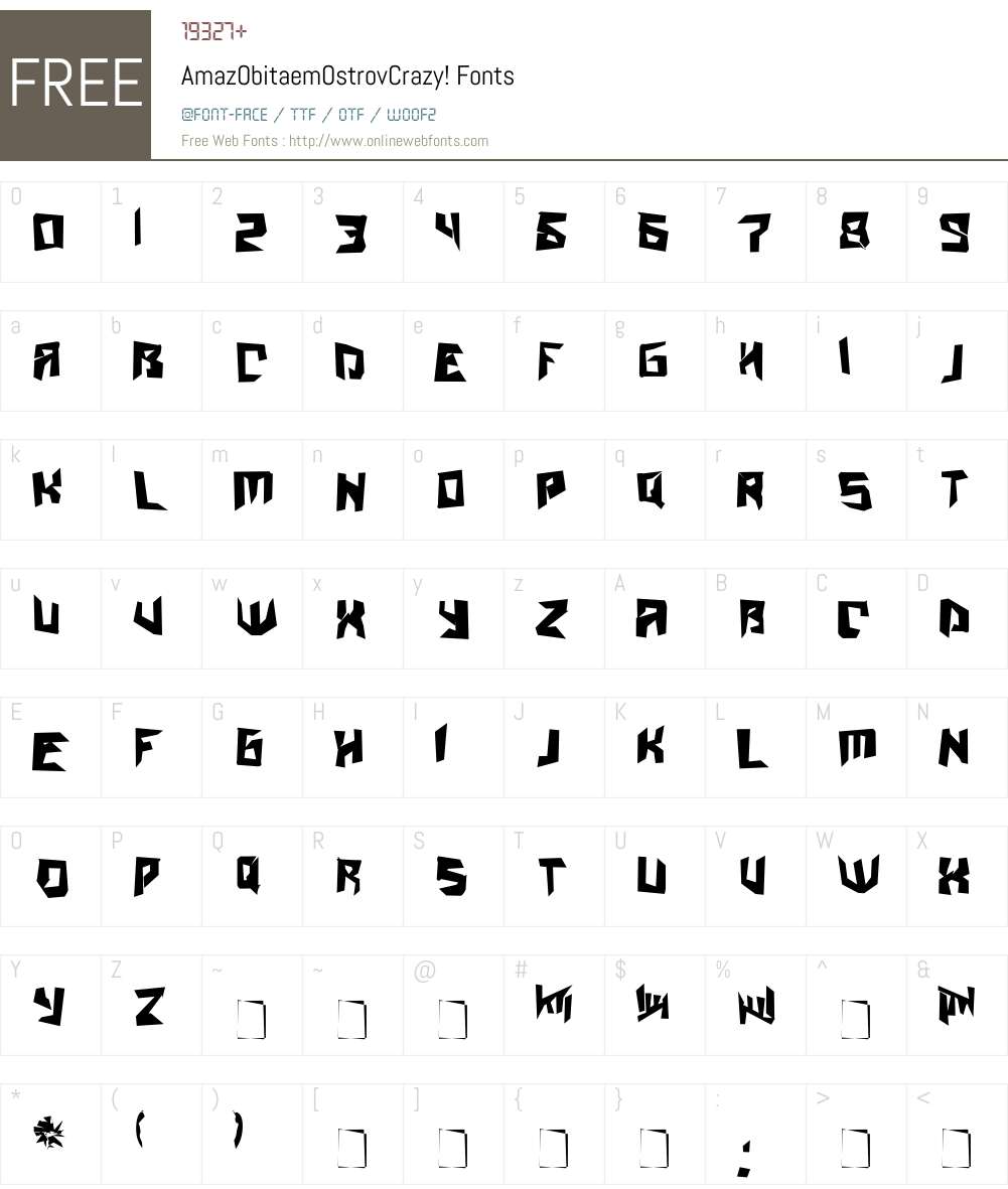 AmazObitaemOstrovCrazy! Font Screenshots