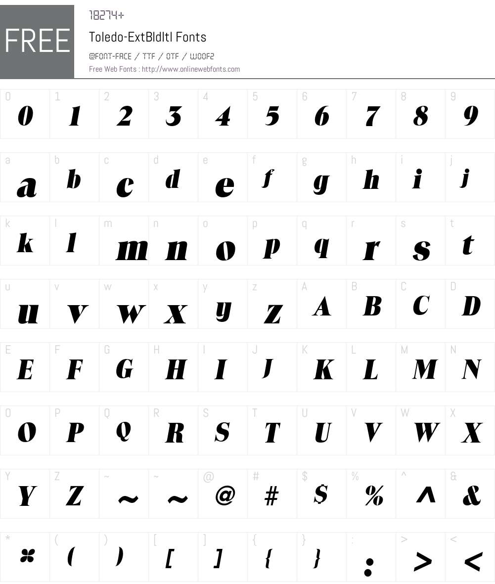 Toledo Font Screenshots