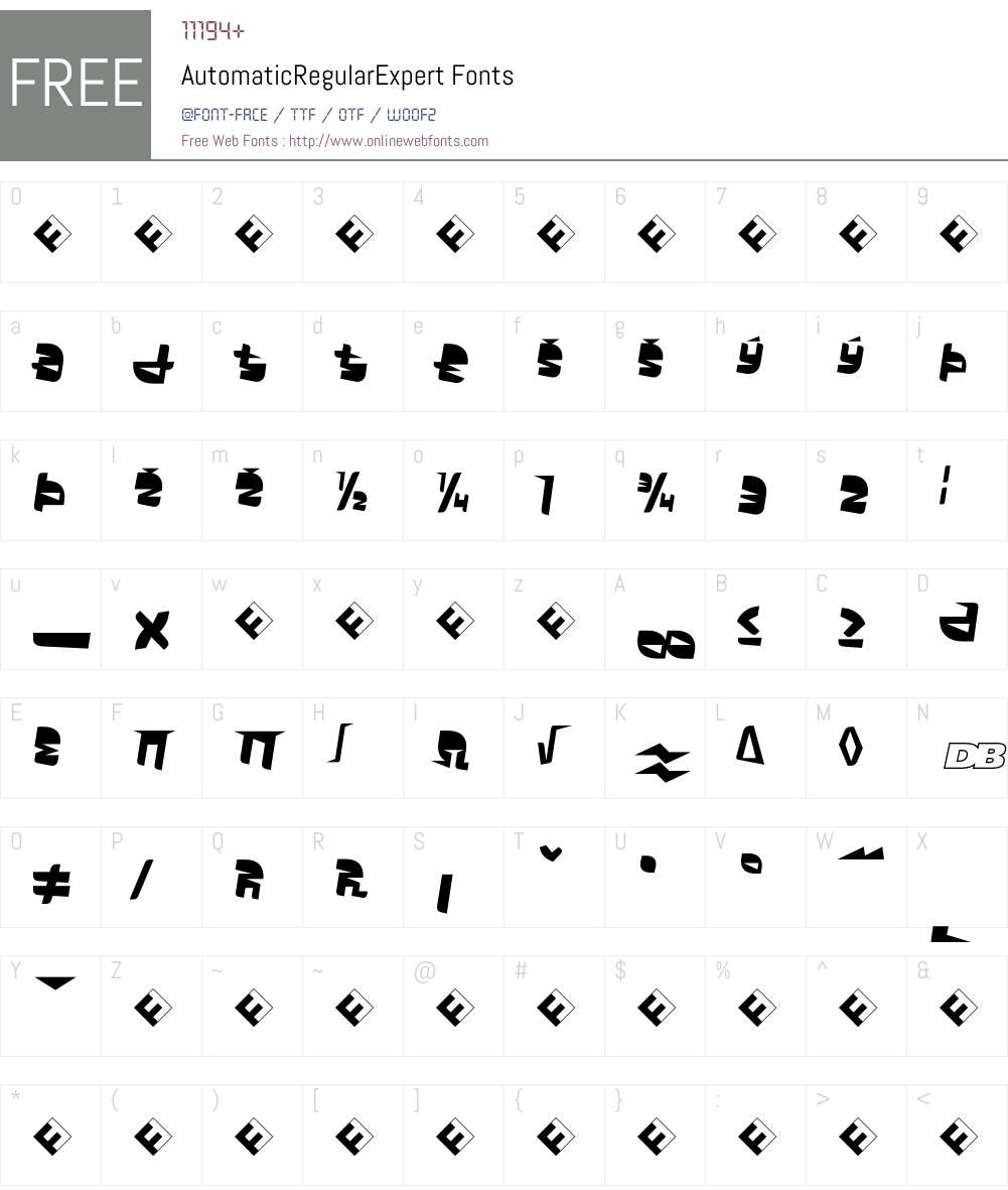 AutomaticRegularExpert Font Screenshots