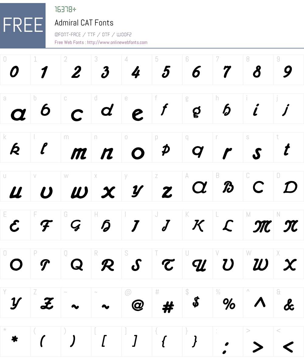 Admiral CAT Font Screenshots
