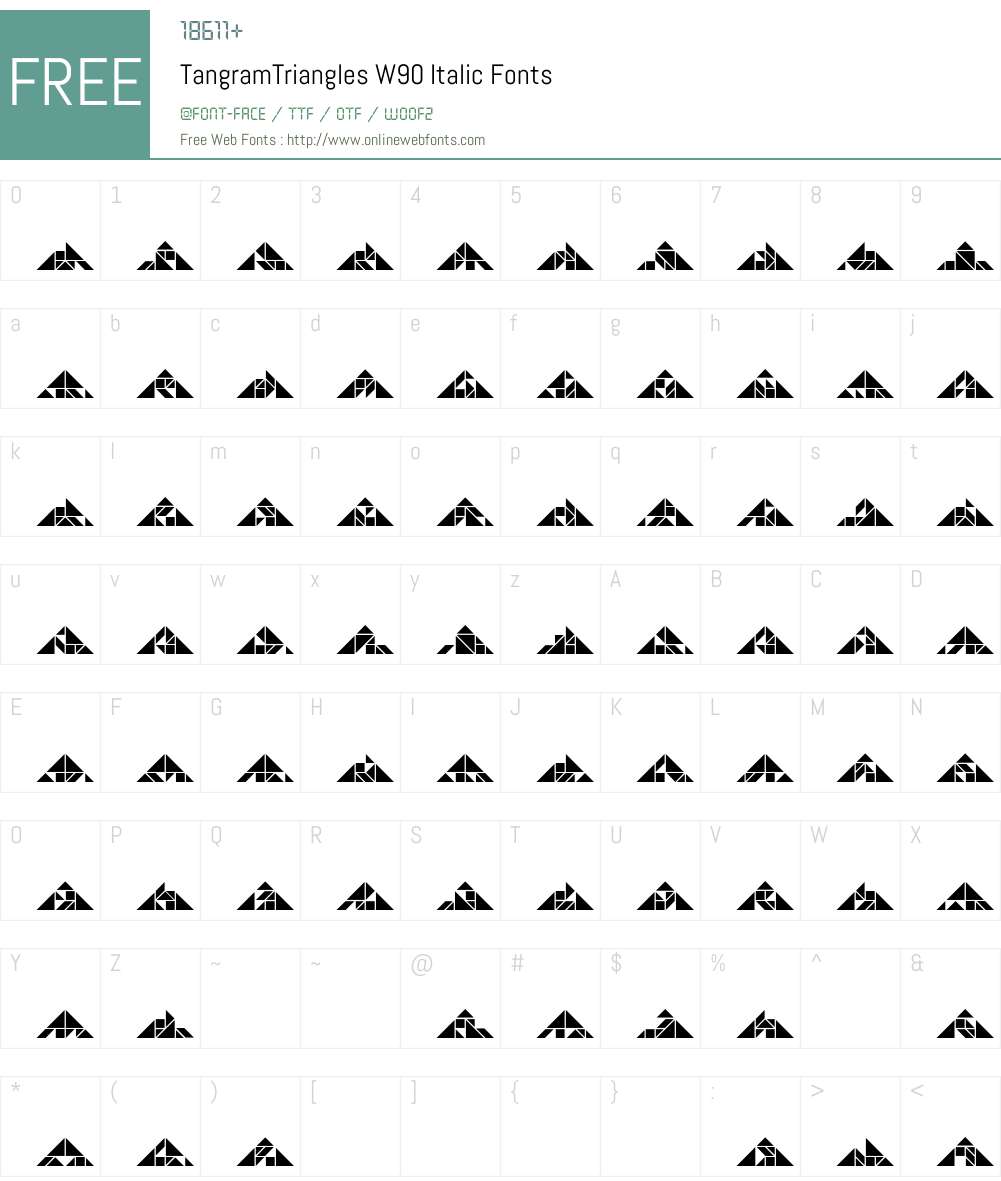 TangramTrianglesW90-Italic Font Screenshots