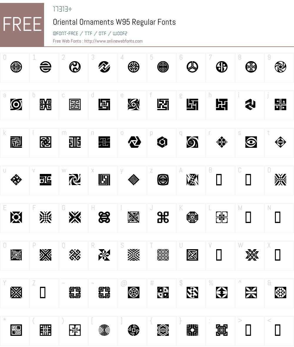 Oriental Ornaments Font Screenshots
