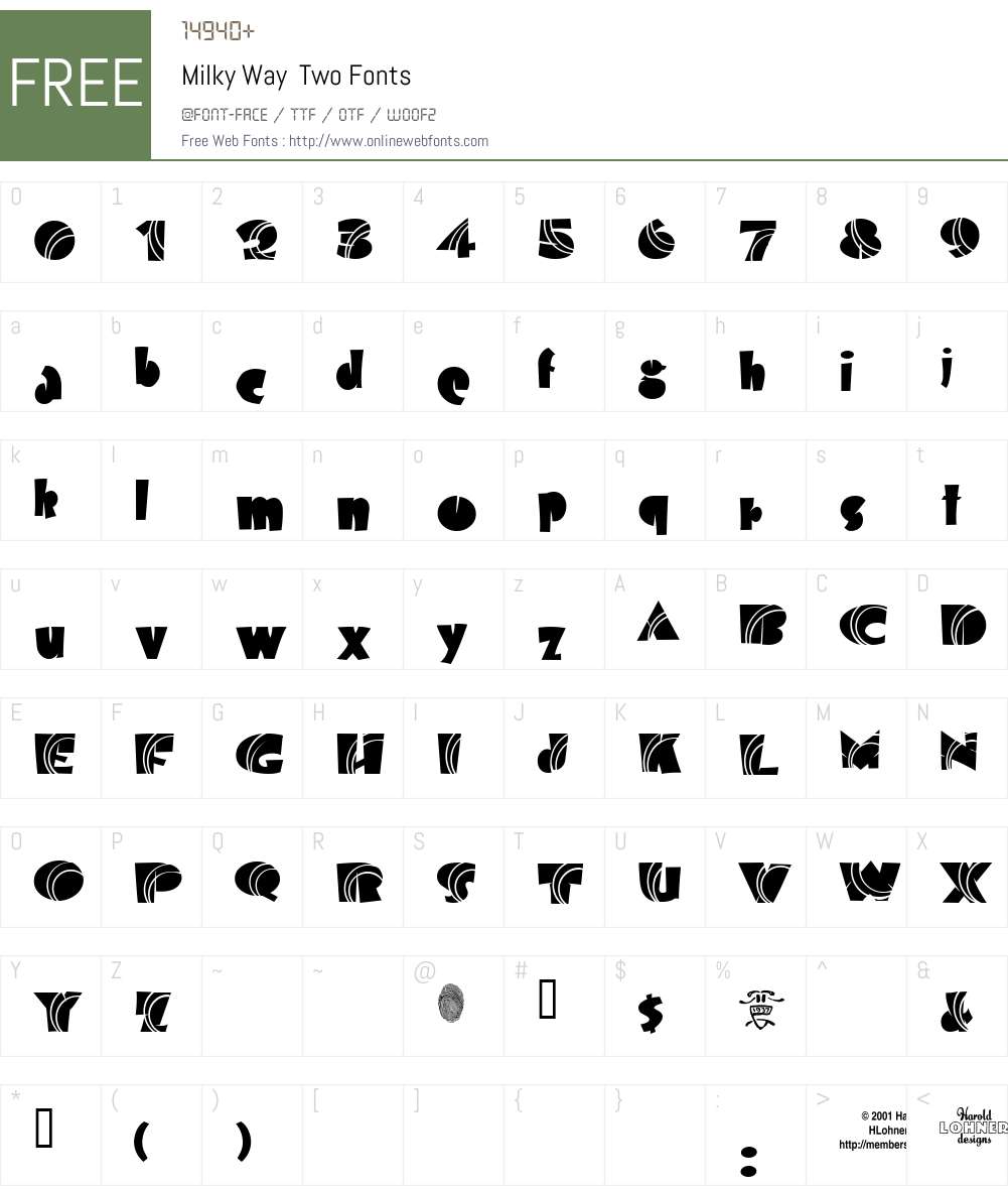Milky Way Font Screenshots