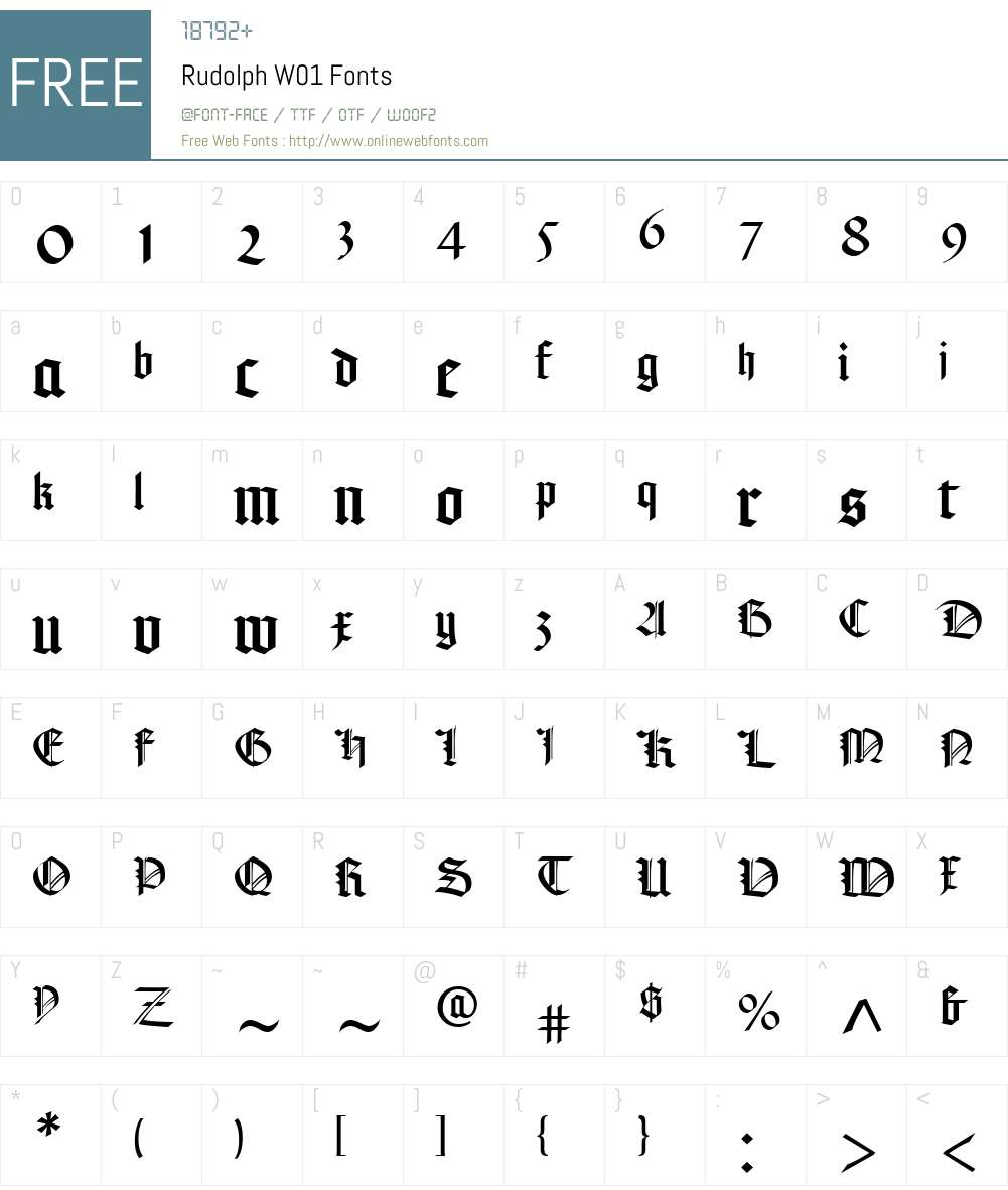 RudolphW01 Font Screenshots