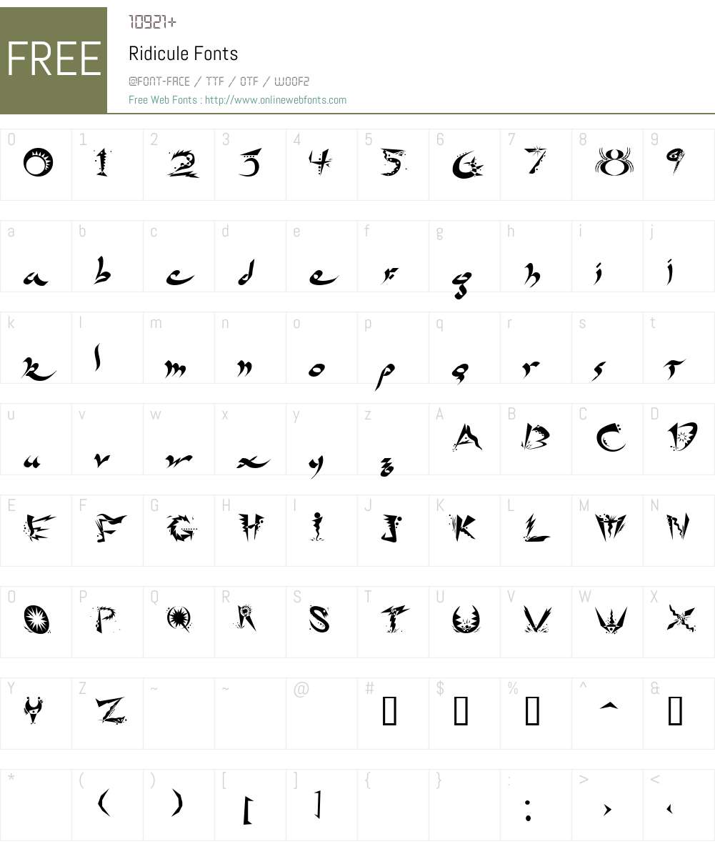 Ridicule Font Screenshots