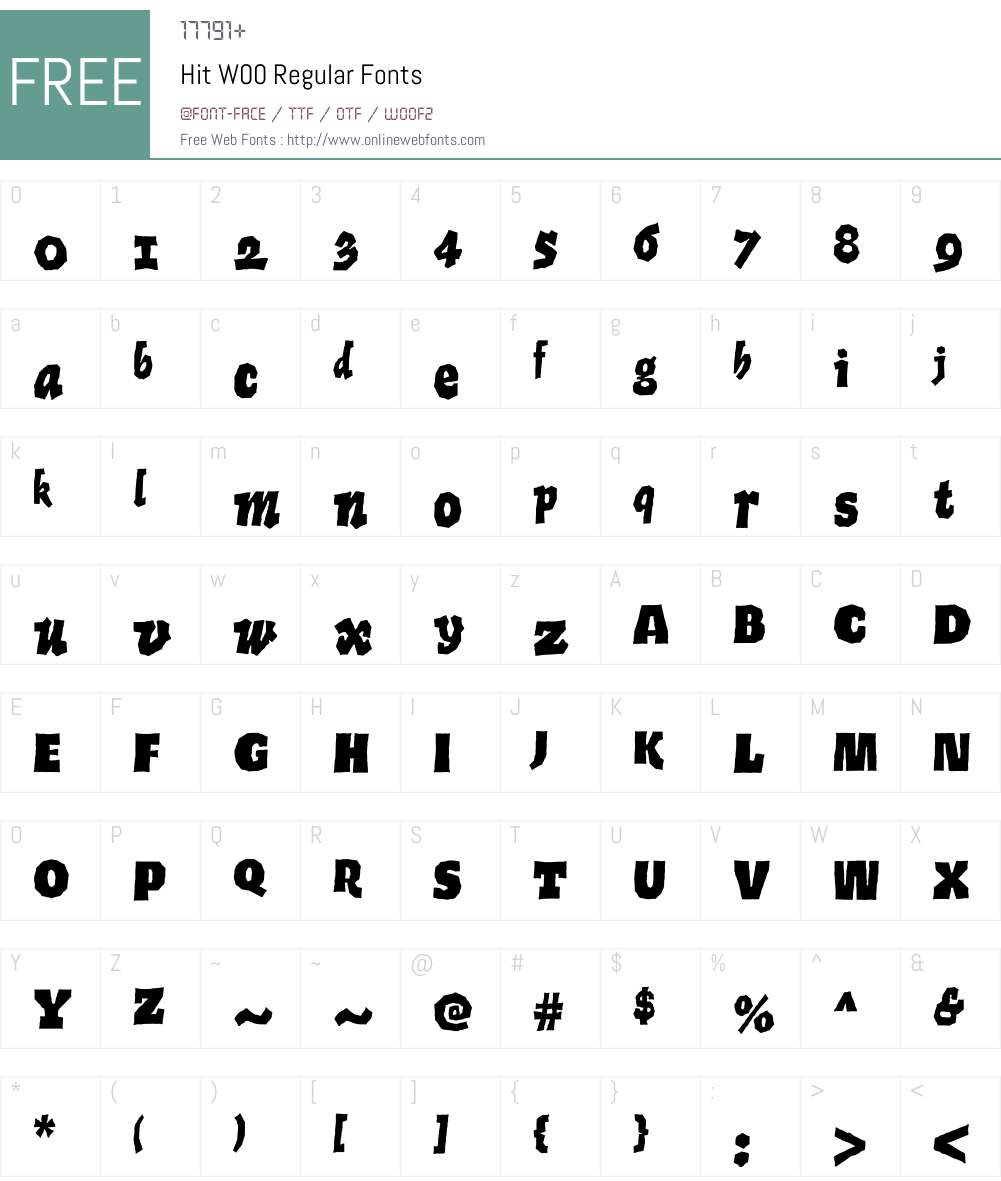 HitW00-Regular Font Screenshots
