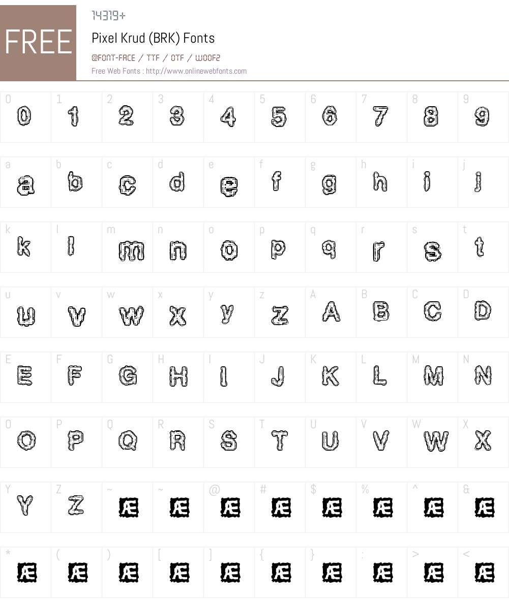 Pixel Krud (BRK) Font Screenshots