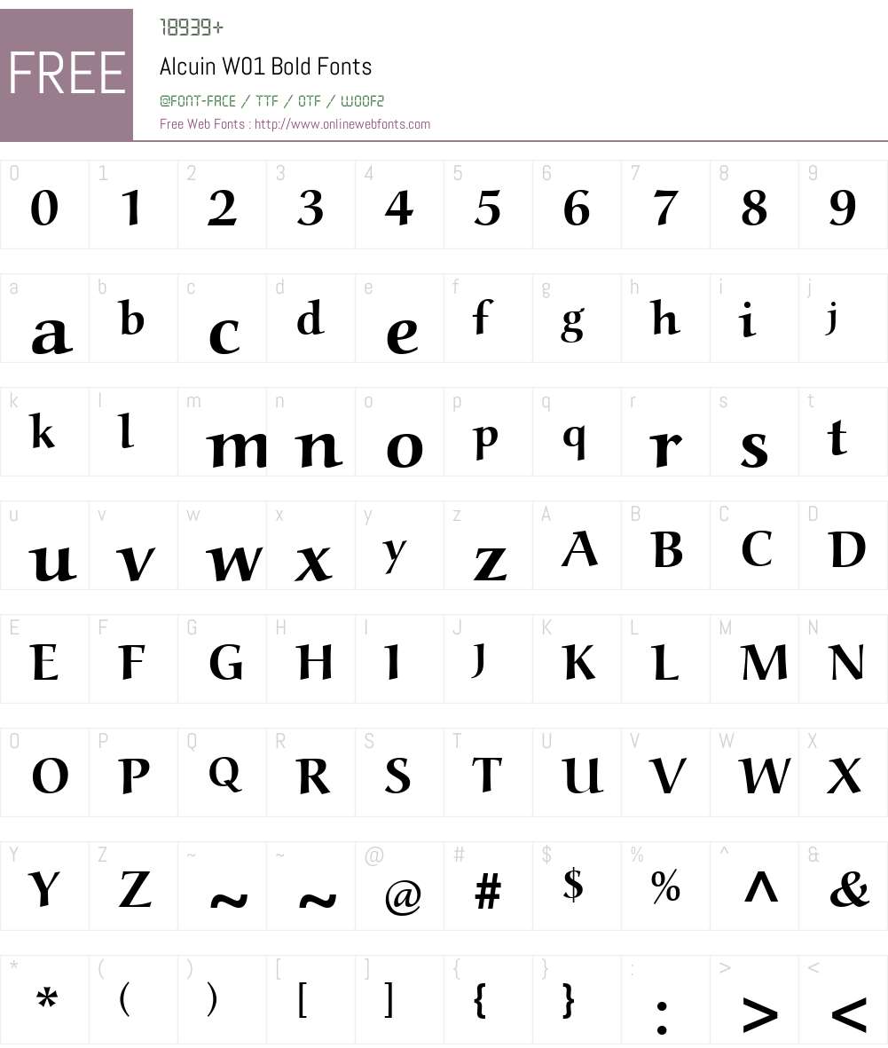 AlcuinW01-Bold Font Screenshots