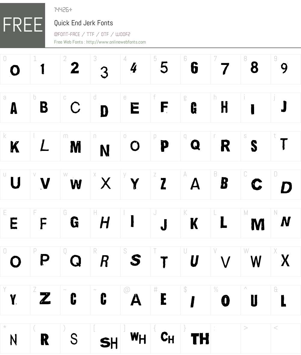 Quick End Jerk Font Screenshots
