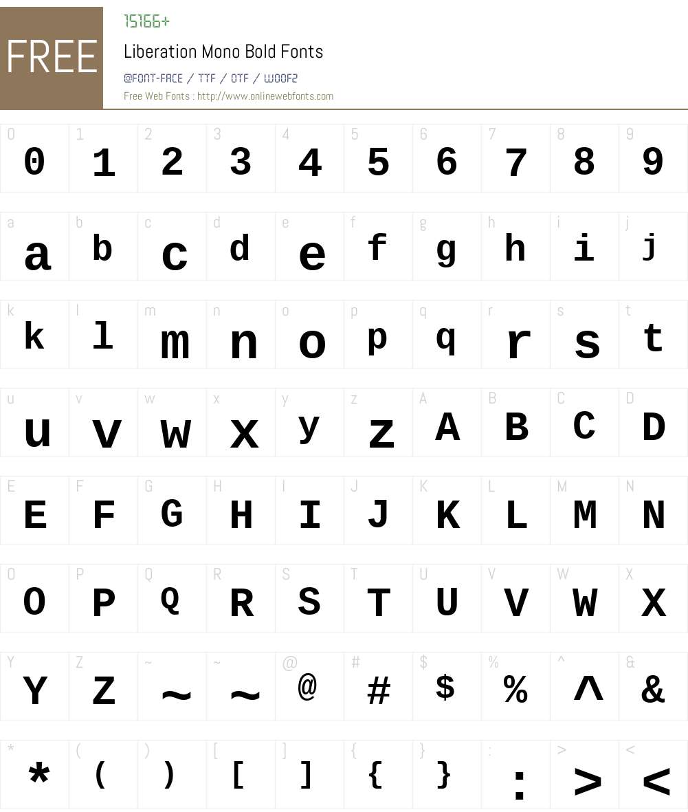 Liberation Mono Font Screenshots
