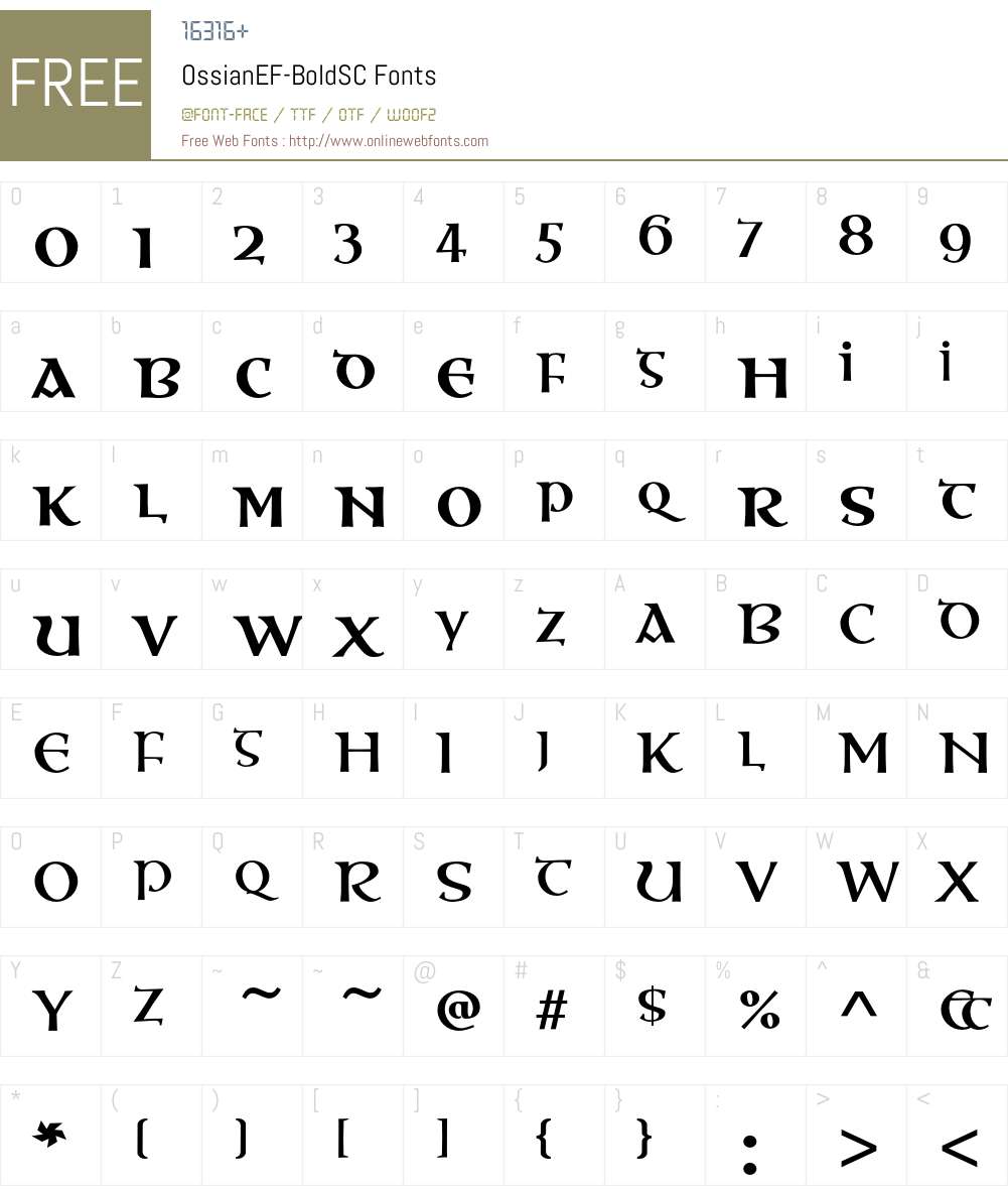 OssianEF Font Screenshots