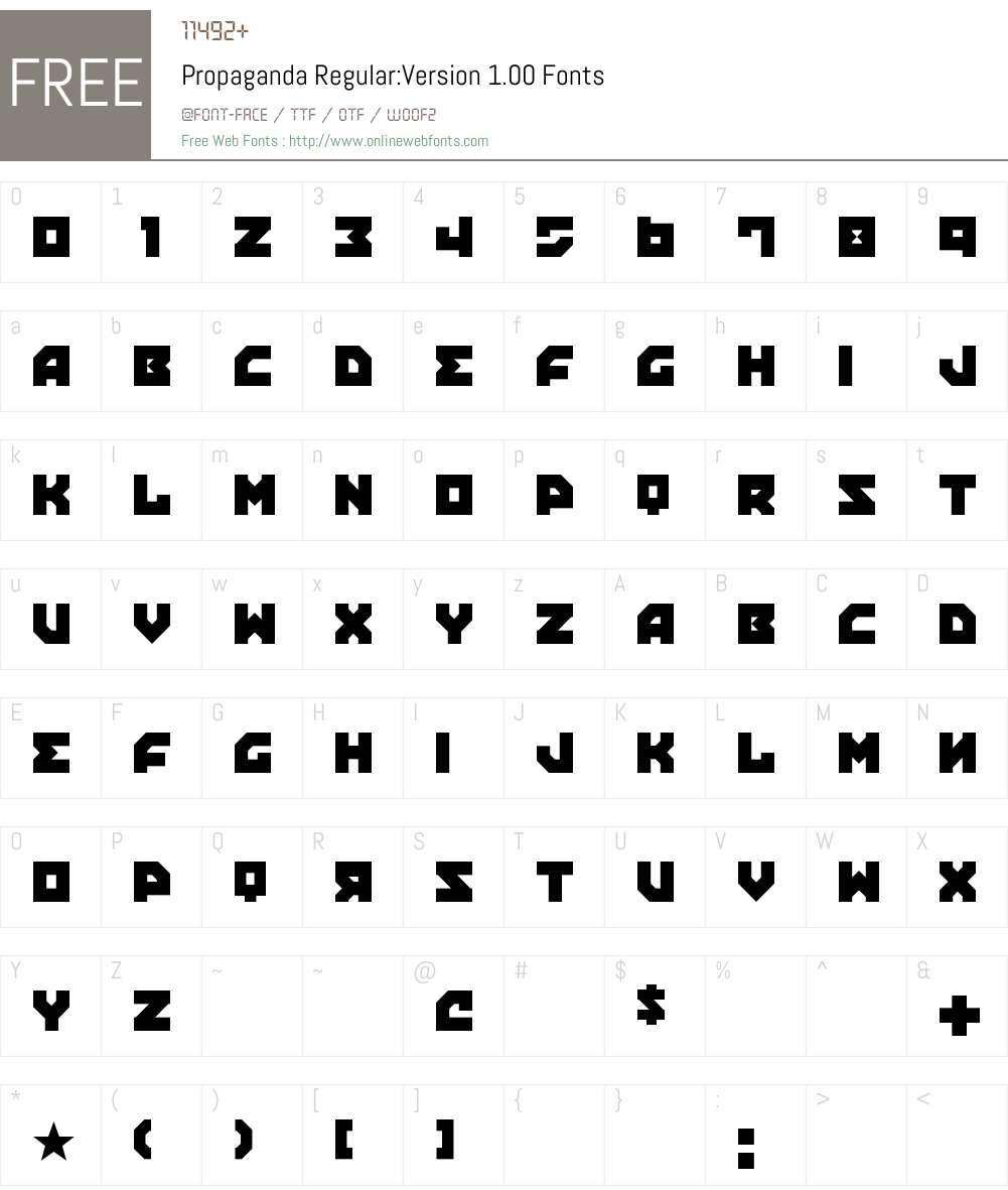 Propaganda Font Screenshots
