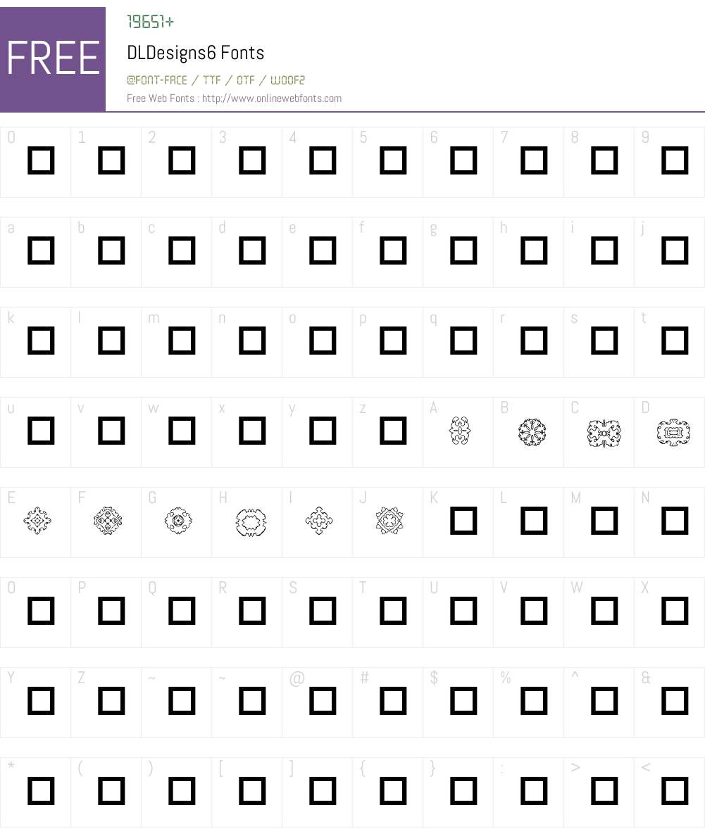 DLDesigns6 Font Screenshots