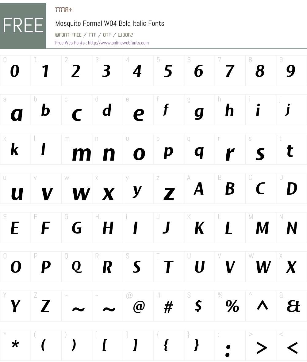 Mosquito Font Screenshots