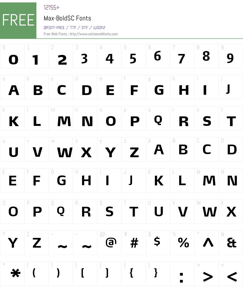 Max-BoldSC Font Screenshots