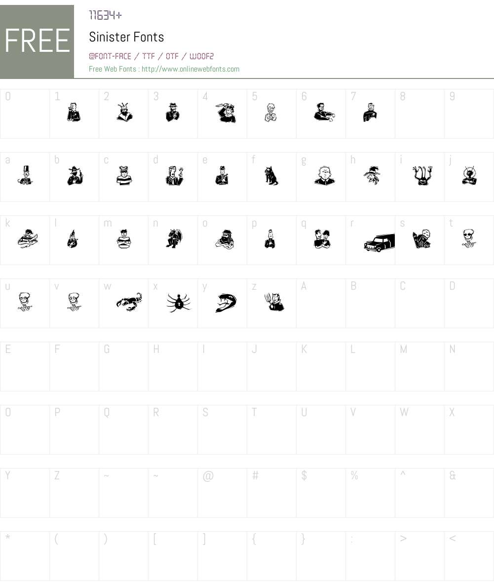 Sinister Font Screenshots
