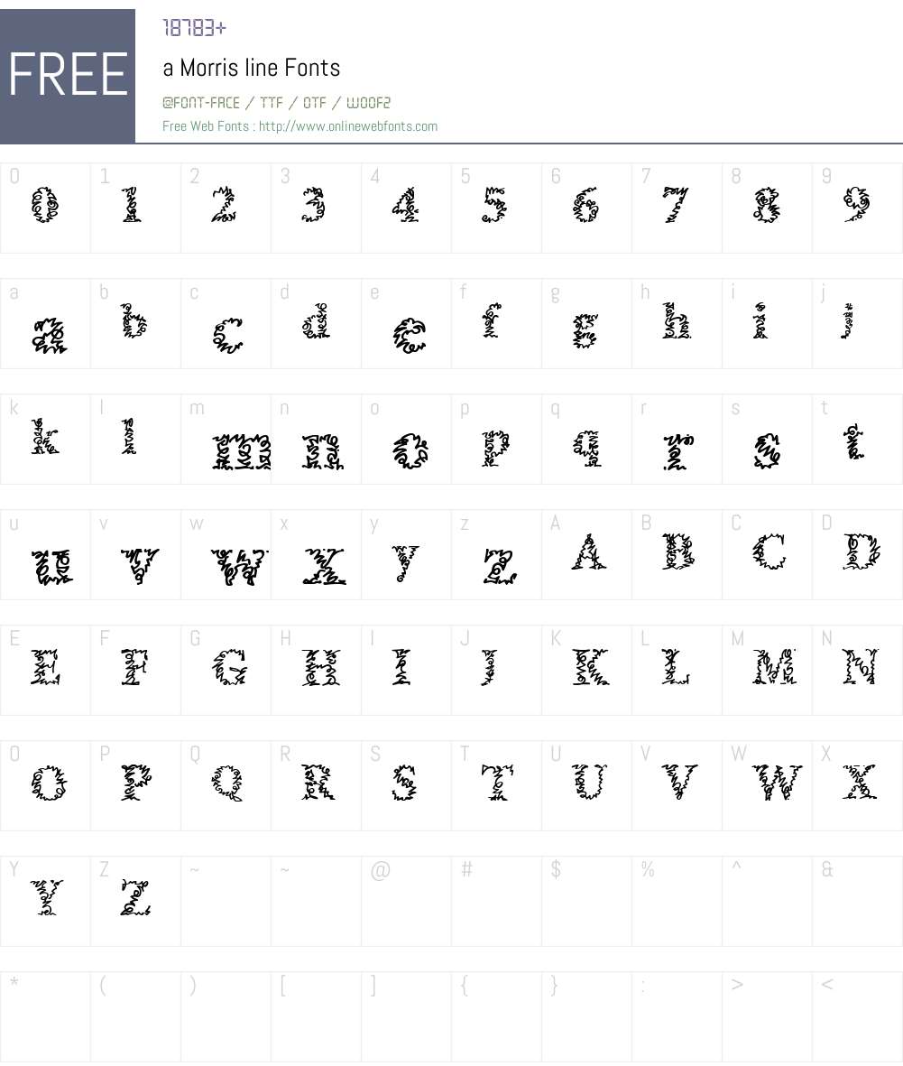 a Morris line Font Screenshots