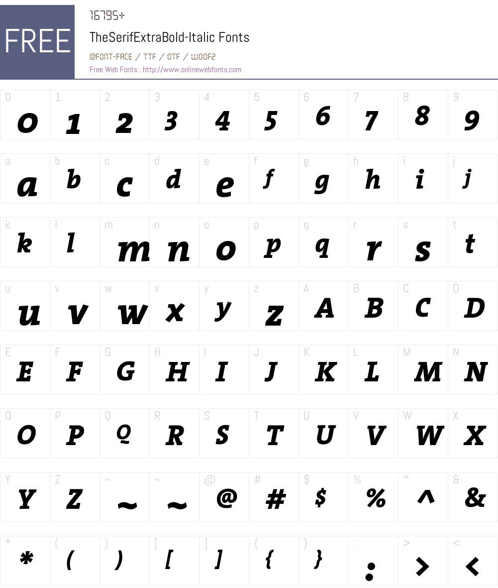 The Serif Extra Bold- Font Screenshots