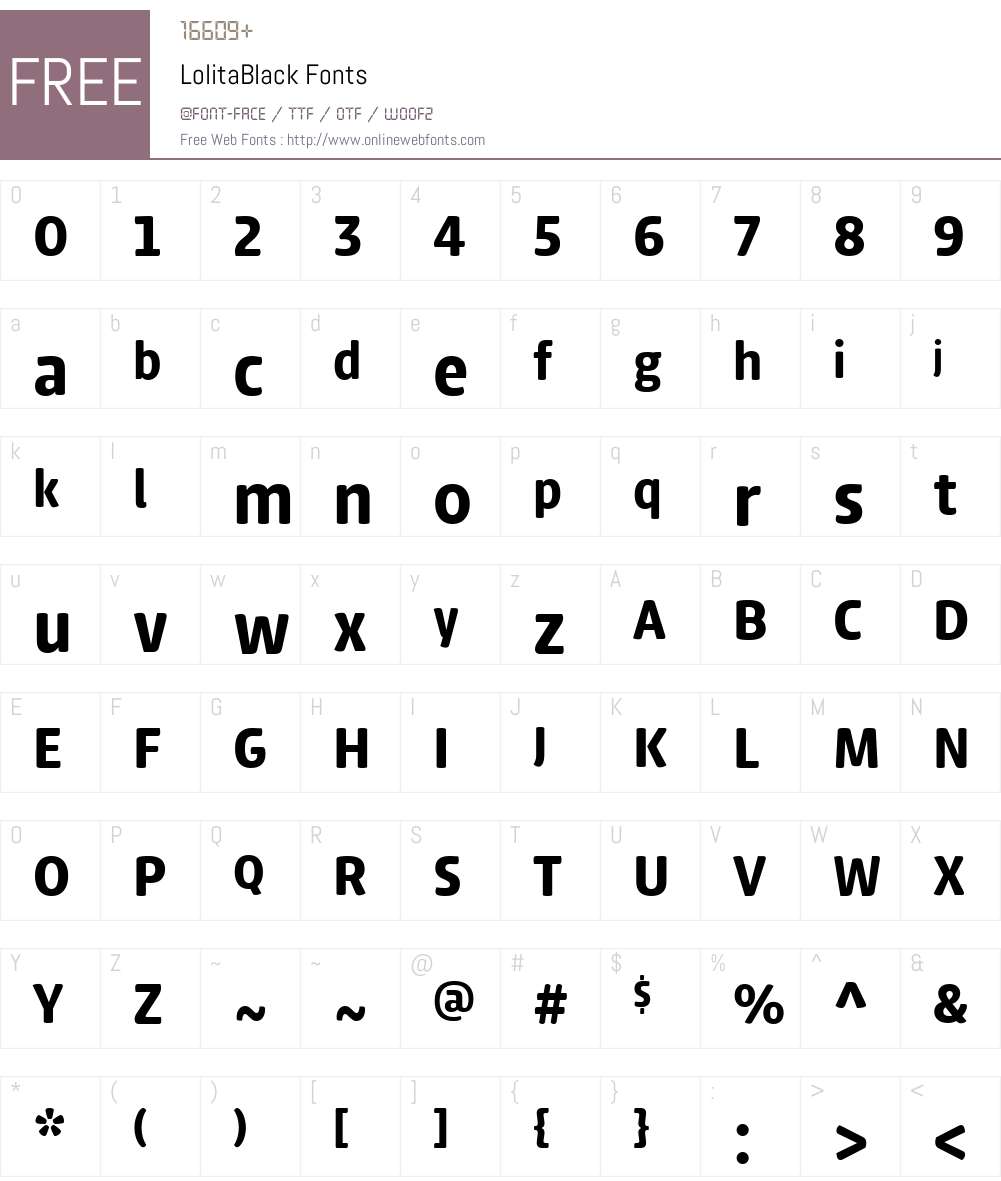 LolitaBlack Font Screenshots
