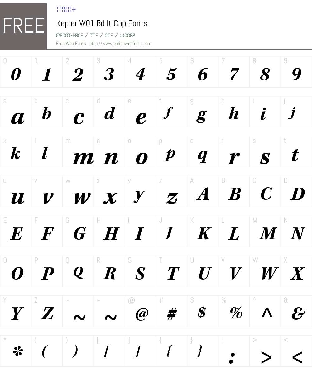 KeplerW01-BdItCap Font Screenshots