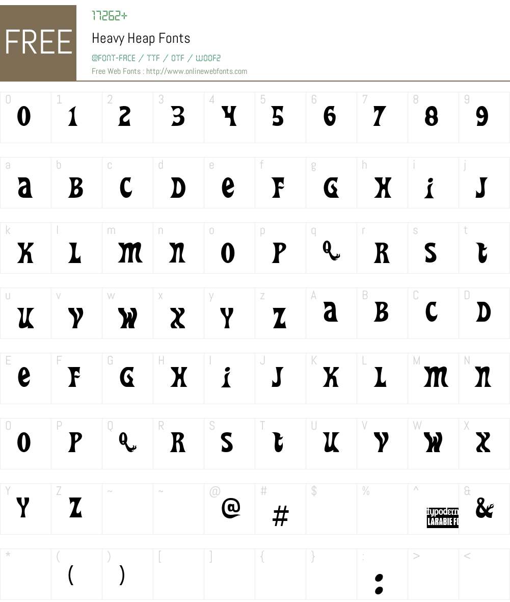 Heavy Heap Font Screenshots