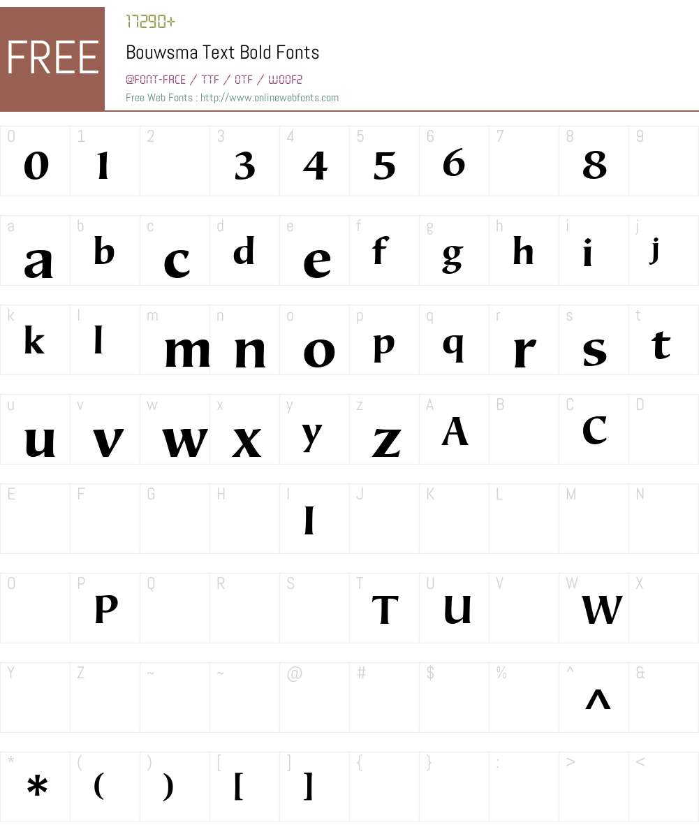 BouwsmaText-Bold Font Screenshots