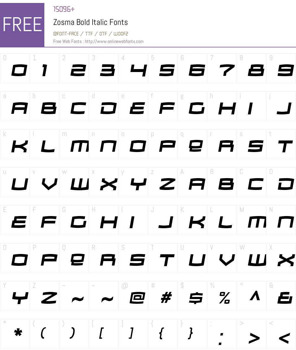 Zosma Font Screenshots