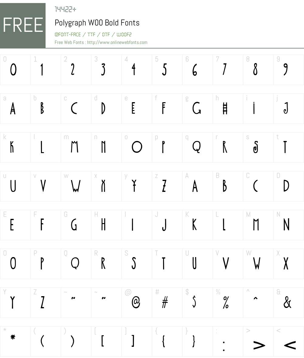 PolygraphW00-Bold Font Screenshots