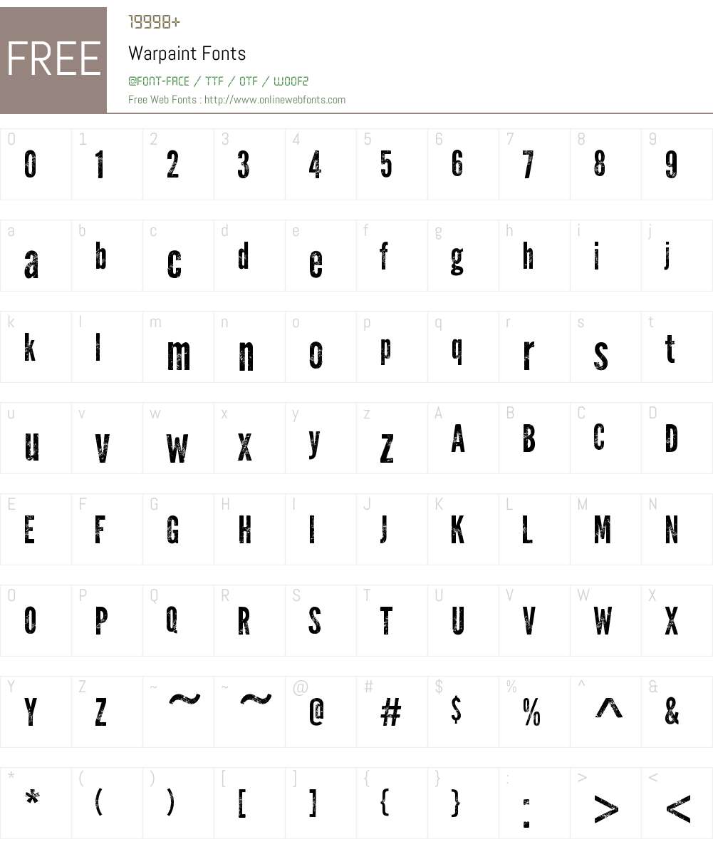 Warpaint Font Screenshots