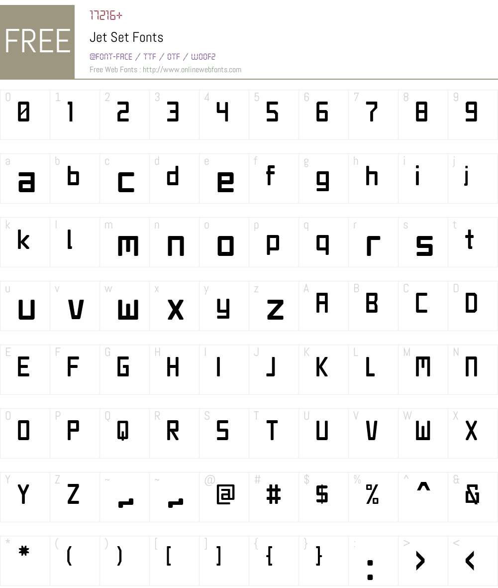 Jet Set Font Screenshots