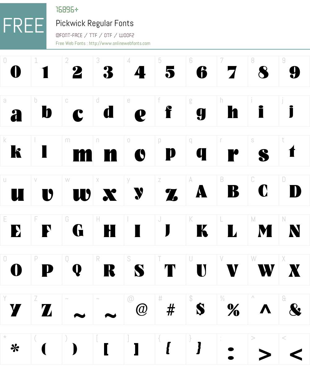 Pickwick Font Screenshots