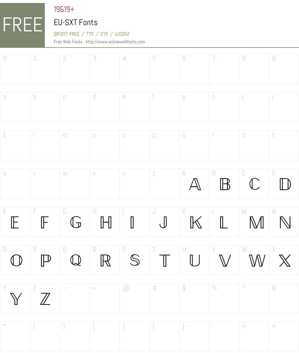 EU-SXT Font Screenshots