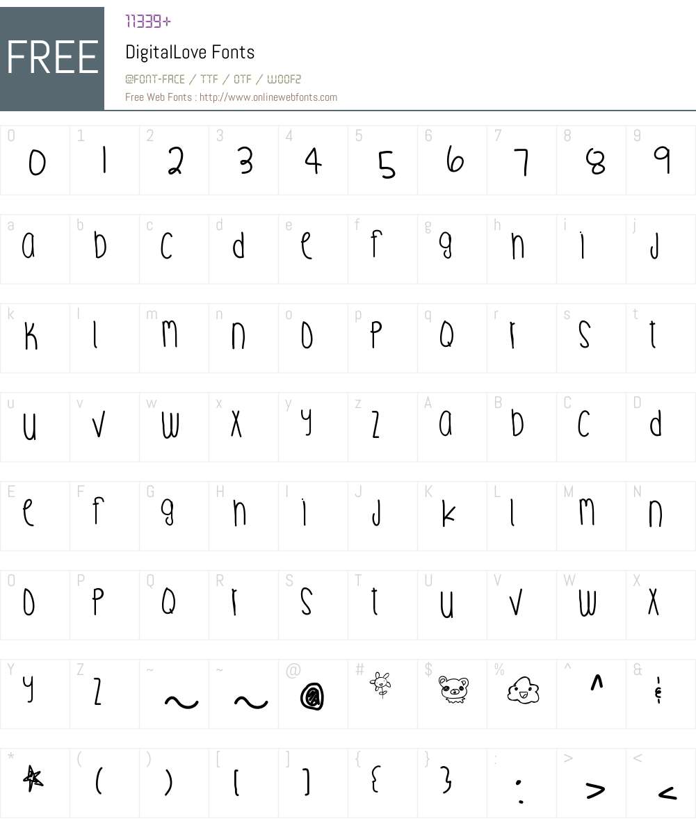 DigitalLove Font Screenshots