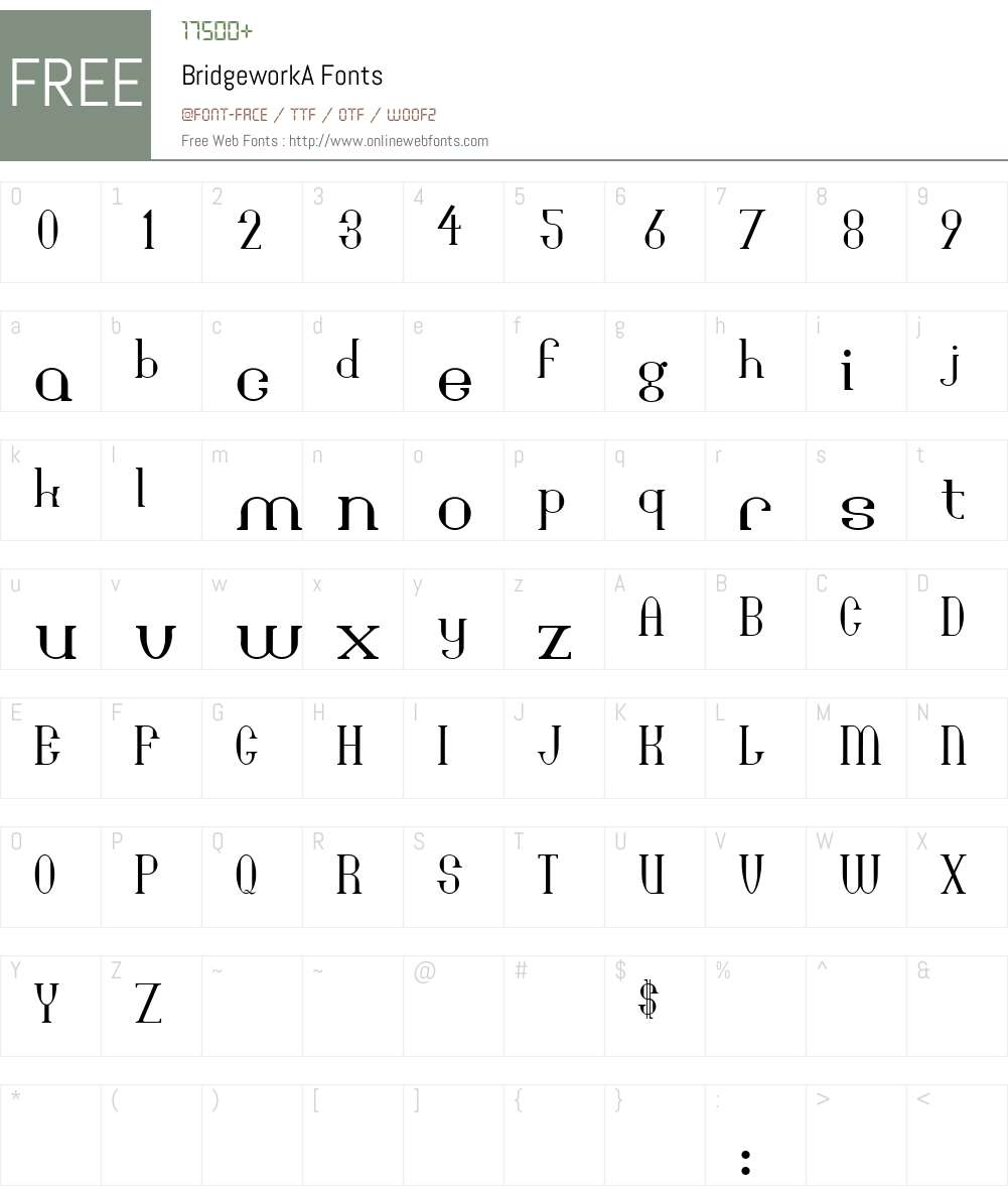 Bridgework Font Screenshots
