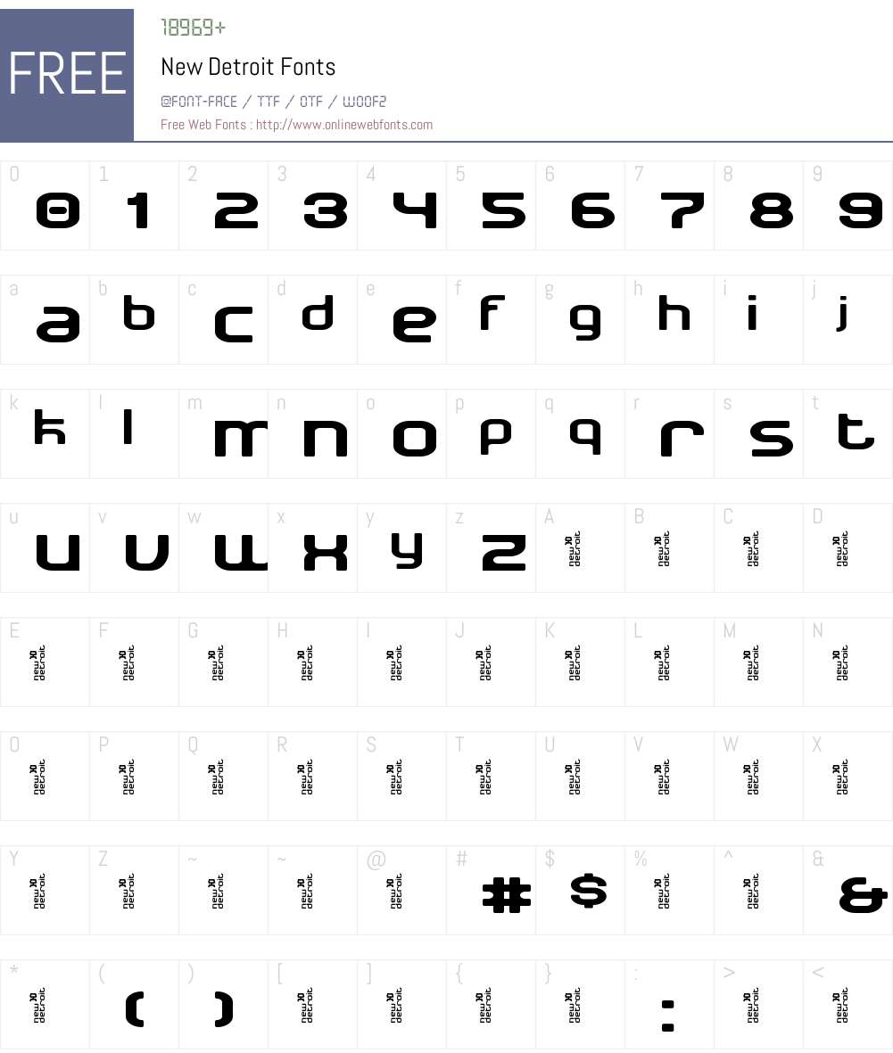 New Detroit Font Screenshots