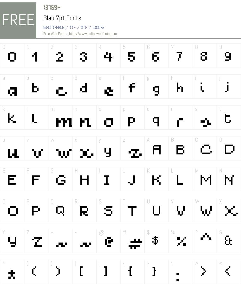 Blau 7pt Font Screenshots
