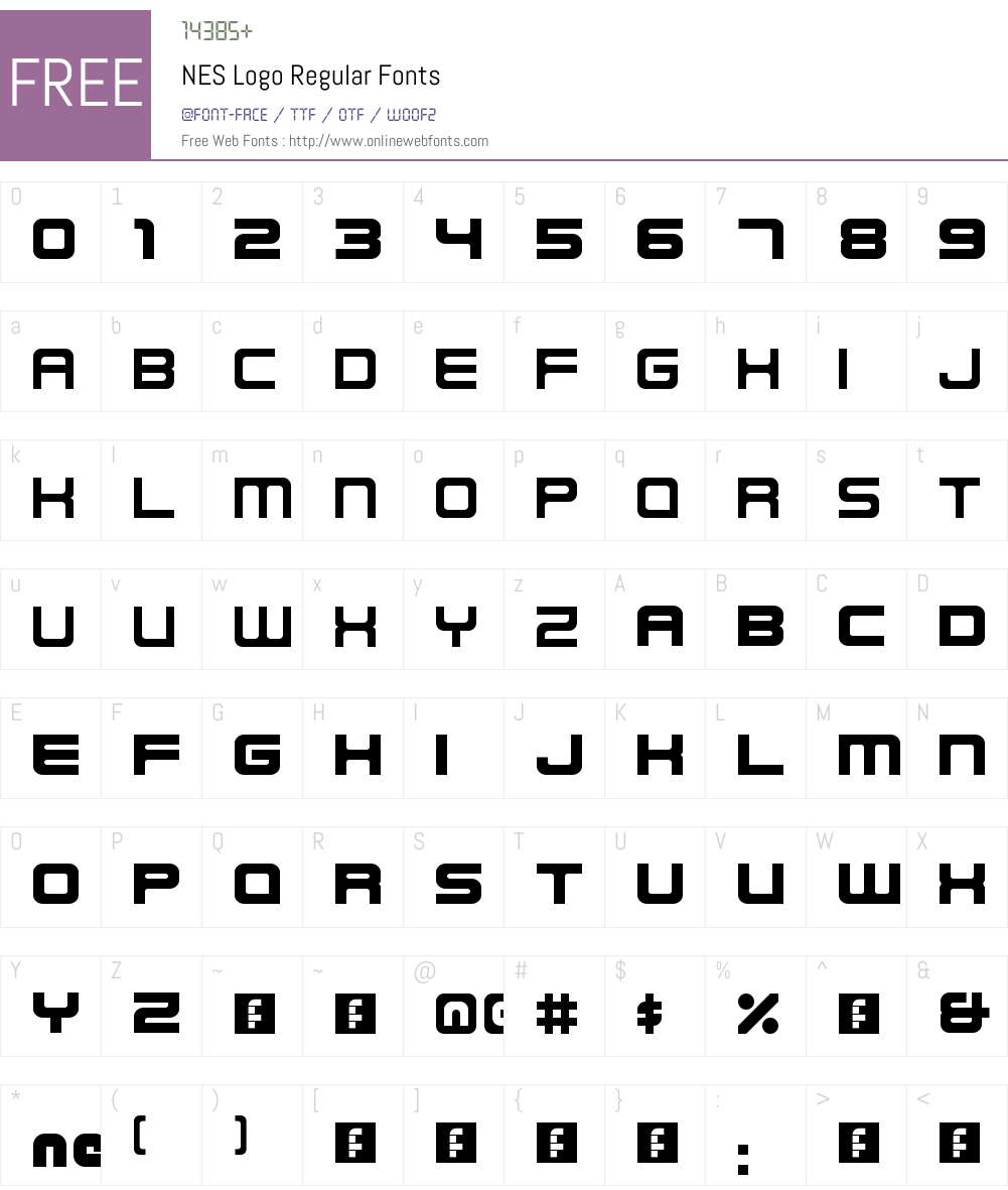 NES Logo Font Screenshots