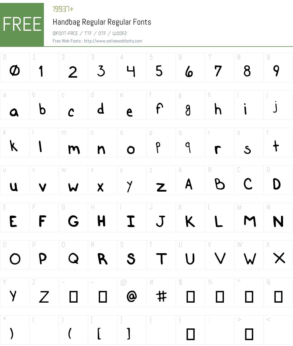 Handbag Regular Font Screenshots