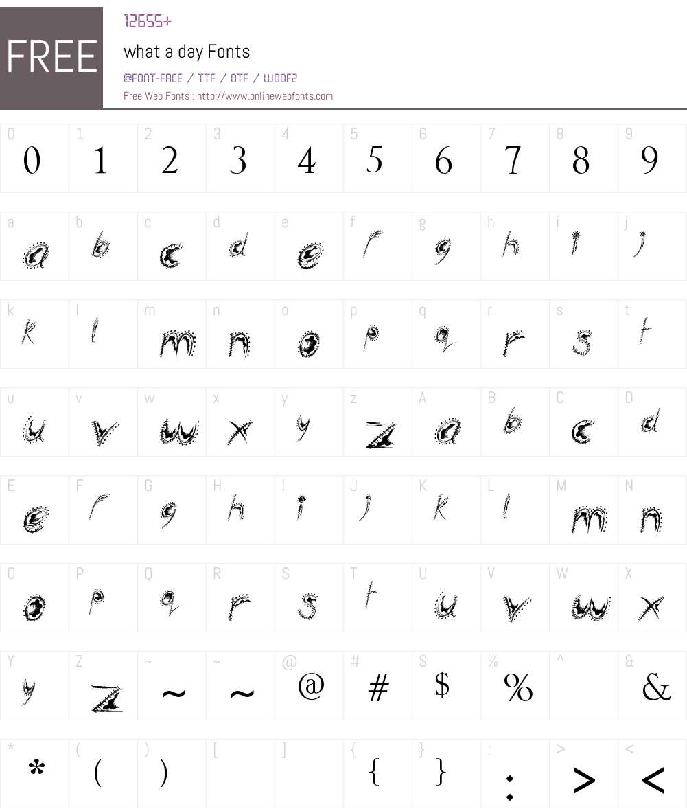 what a day Font Screenshots