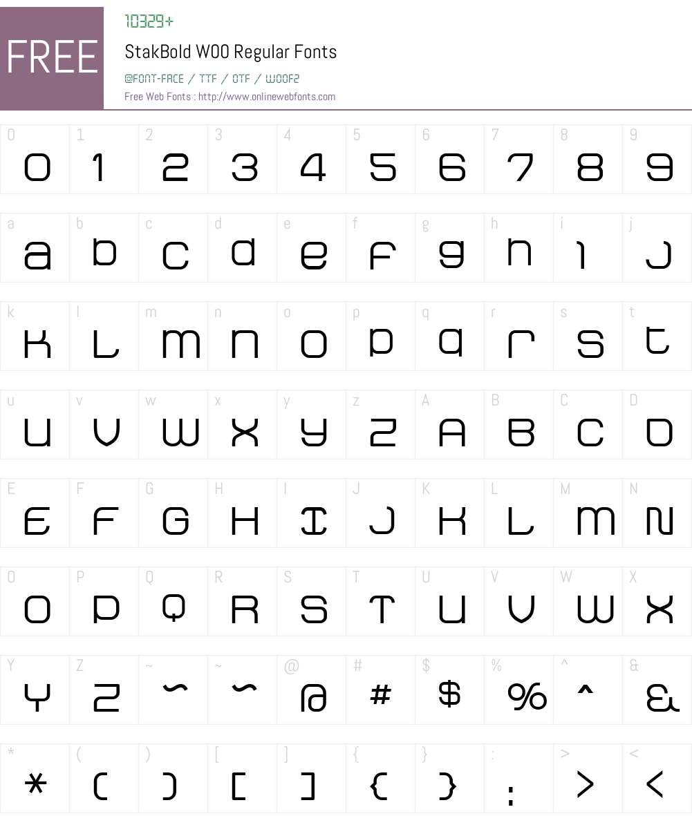 StakBold Font Screenshots
