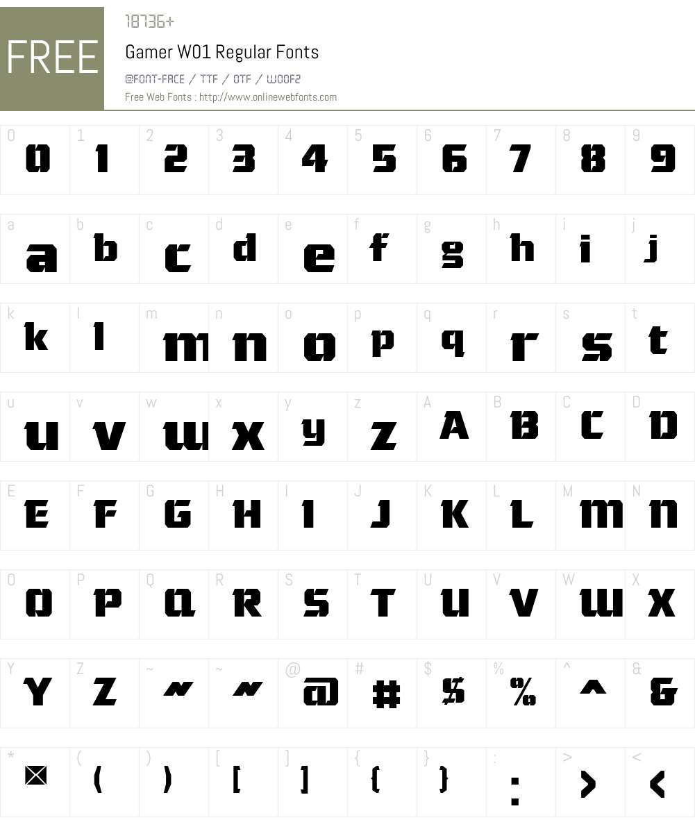 GamerW01-Regular Font Screenshots