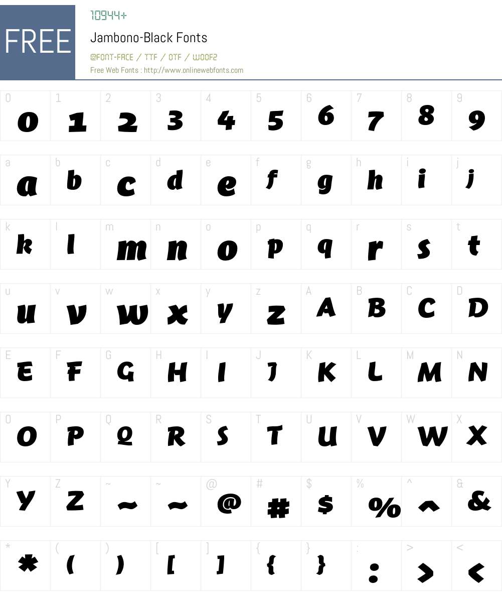 Jambono-Black Font Screenshots