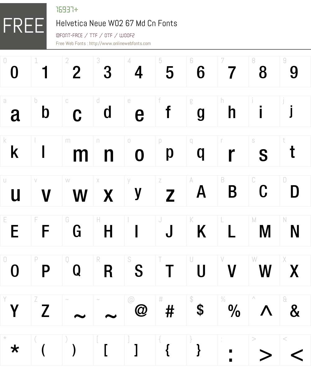 HelveticaNeueW02-67MdCn Font Screenshots