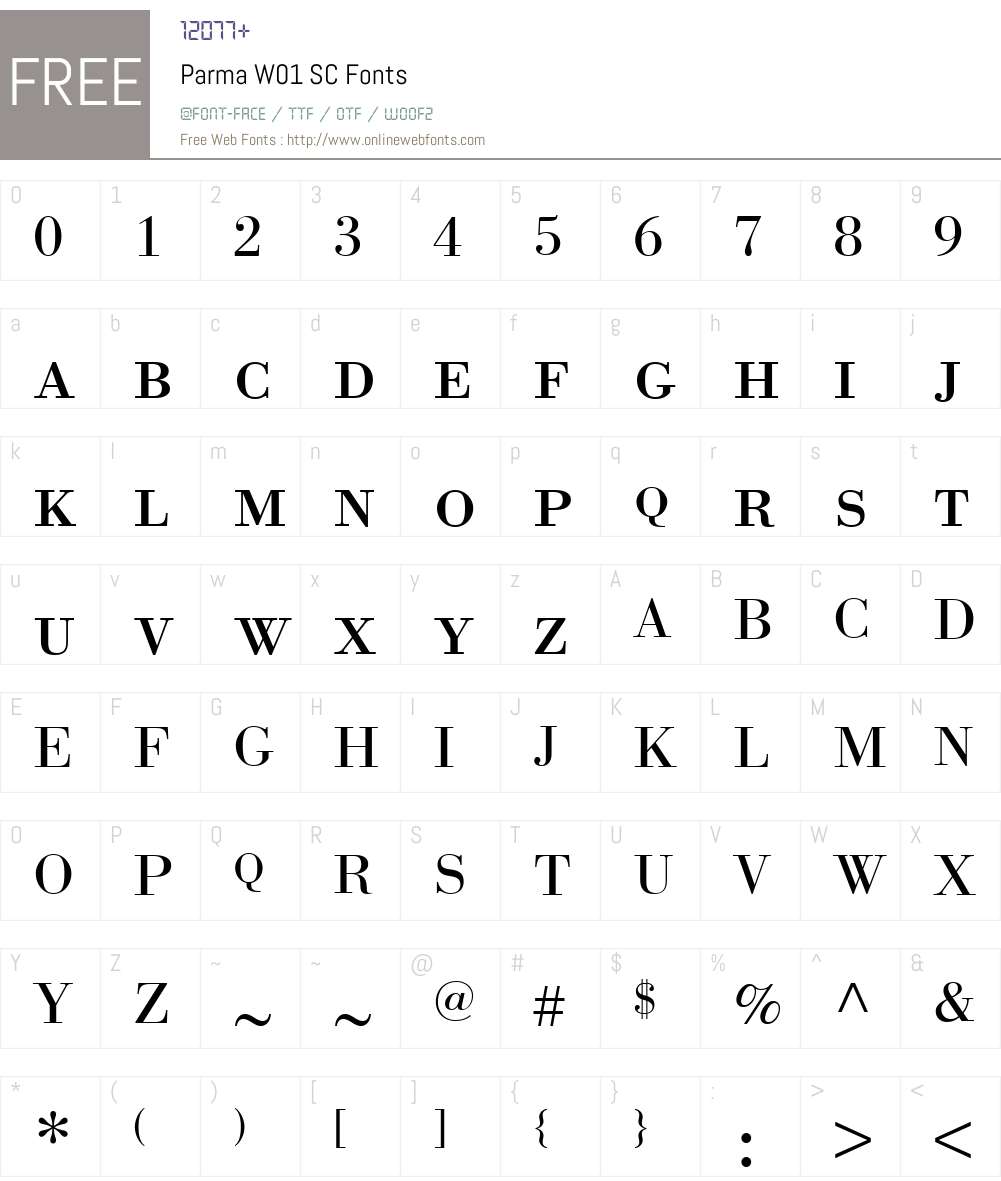ParmaW01-SC Font Screenshots