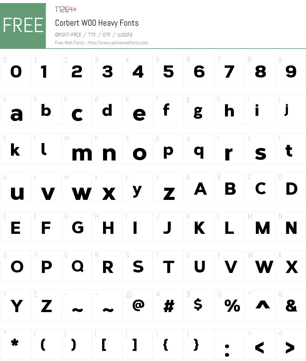CorbertW00-Heavy Font Screenshots