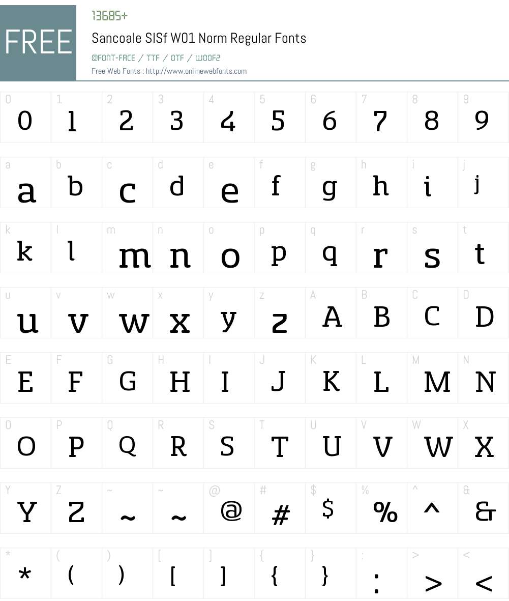 SancoaleSlSfW01-NormRegular Font Screenshots
