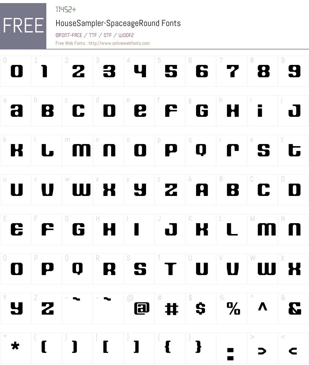 HouseSampler-SpaceageRound Font Screenshots