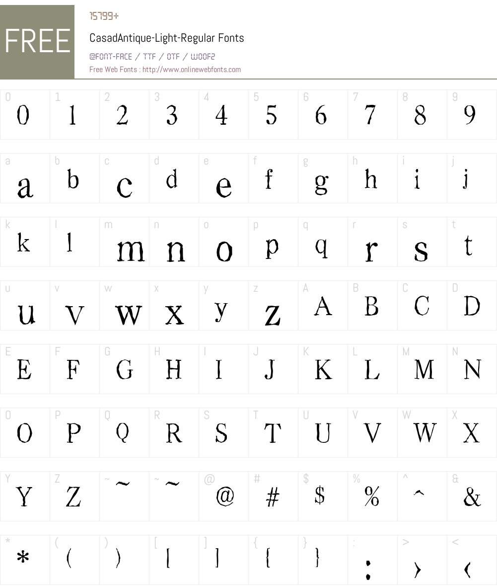 CasadAntique-Light Font Screenshots