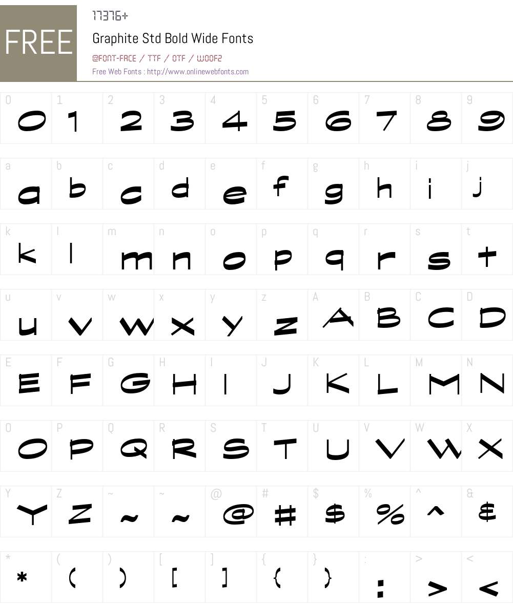 Graphite Std Font Screenshots