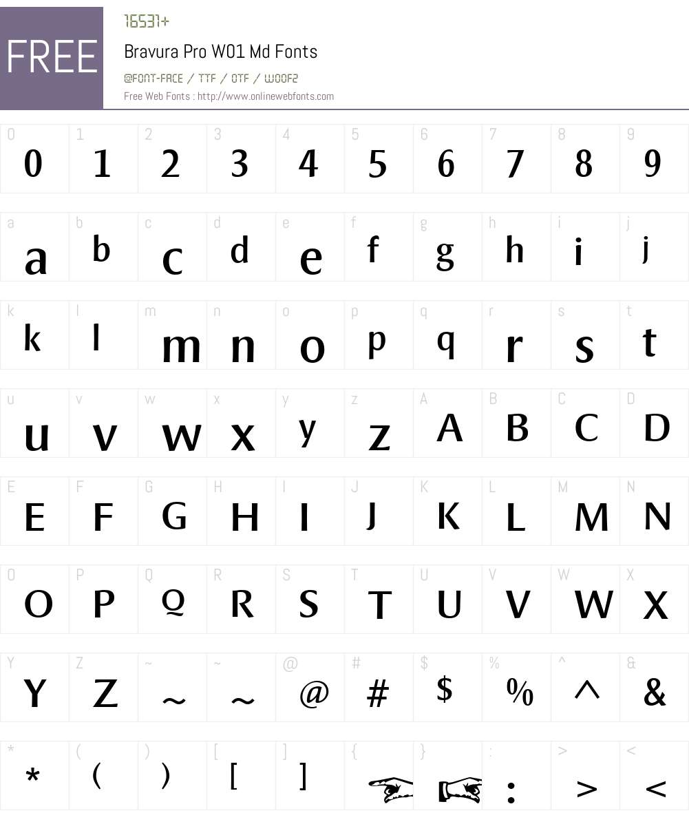 BravuraProW01-Md Font Screenshots
